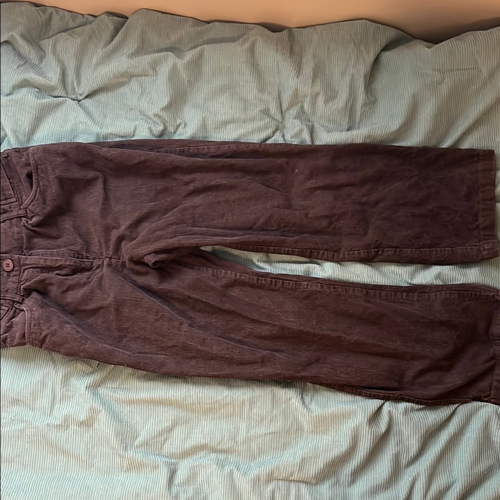 Brown Straight Leg Corduroy Pants
